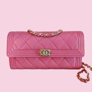 Chanel Limited Edition Pink Boy Wallet On Chain WOC
